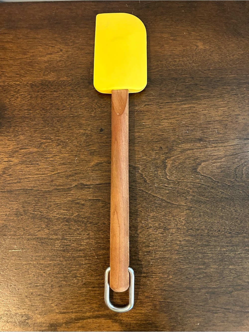 KitchenAid Yellow Silicone Mixer Spatula Scraper Cherrywood Handle 10.75 Inch***